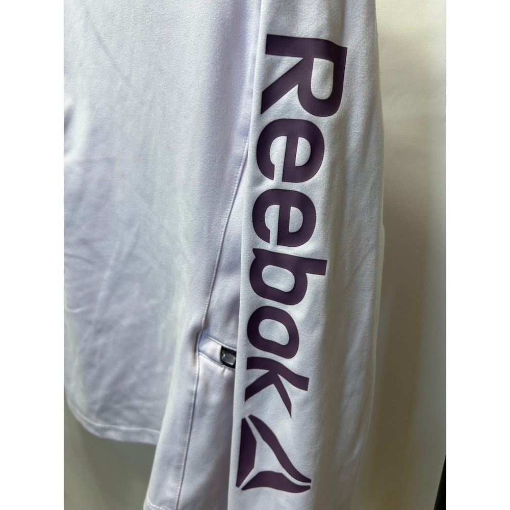 Reebok Quarter Zip Pullover Womens Medium Lavender Purple Excellent Thumbholes - Picture 2 of 7